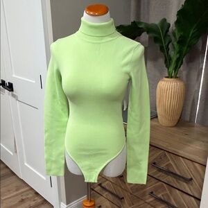 Gauge81 Neon Green Turtleneck Bodysuit